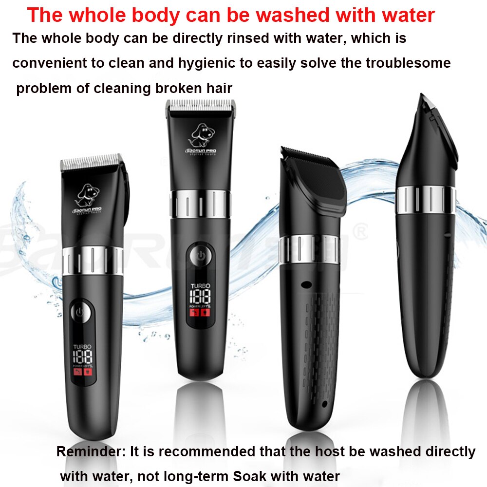 8W LCD Display Screen Waterproof Pet Hair Trimmer Animal Grooming Clippers Cat Cutter Machine Shaver Electric Scissor Clipper