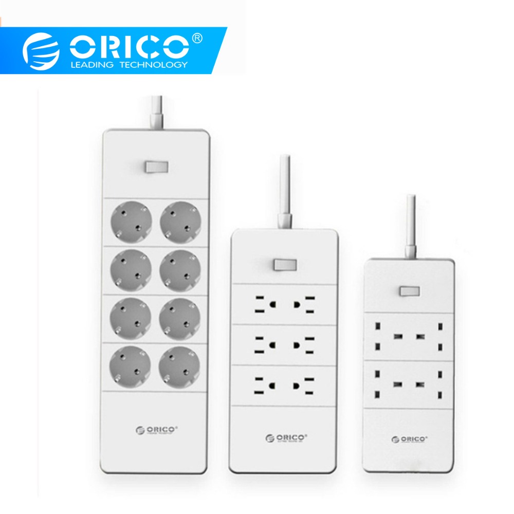 ORICO HPC-V1 USB EU UK US Stopcontact Smart Power Strip Overbelasting Schakelaar Overspanningsbeveiliging 4 6 8 AC Outlets 5 2.4A Usb-poorten