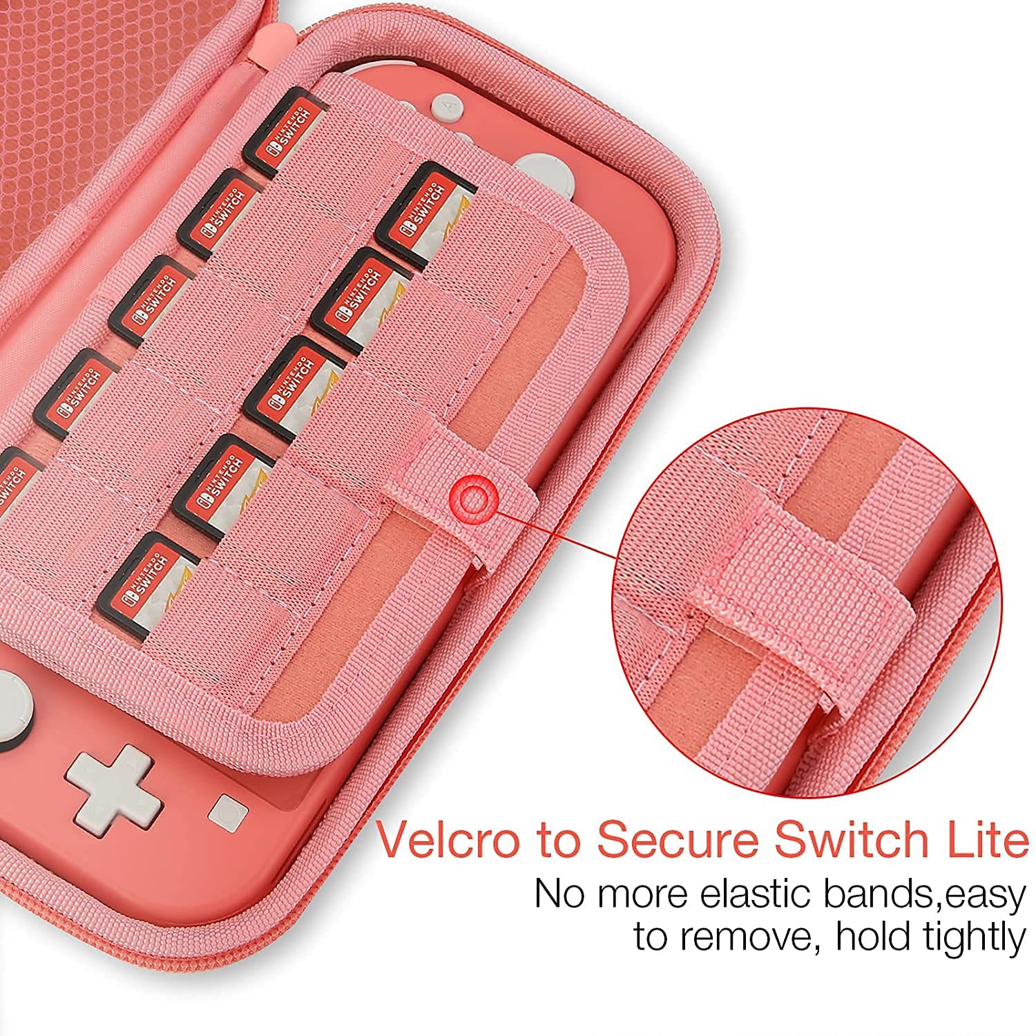Heystop väska kompatibel med nintendo switch lite, bärbar nintendo switch lite väska för switch lite med förvaring