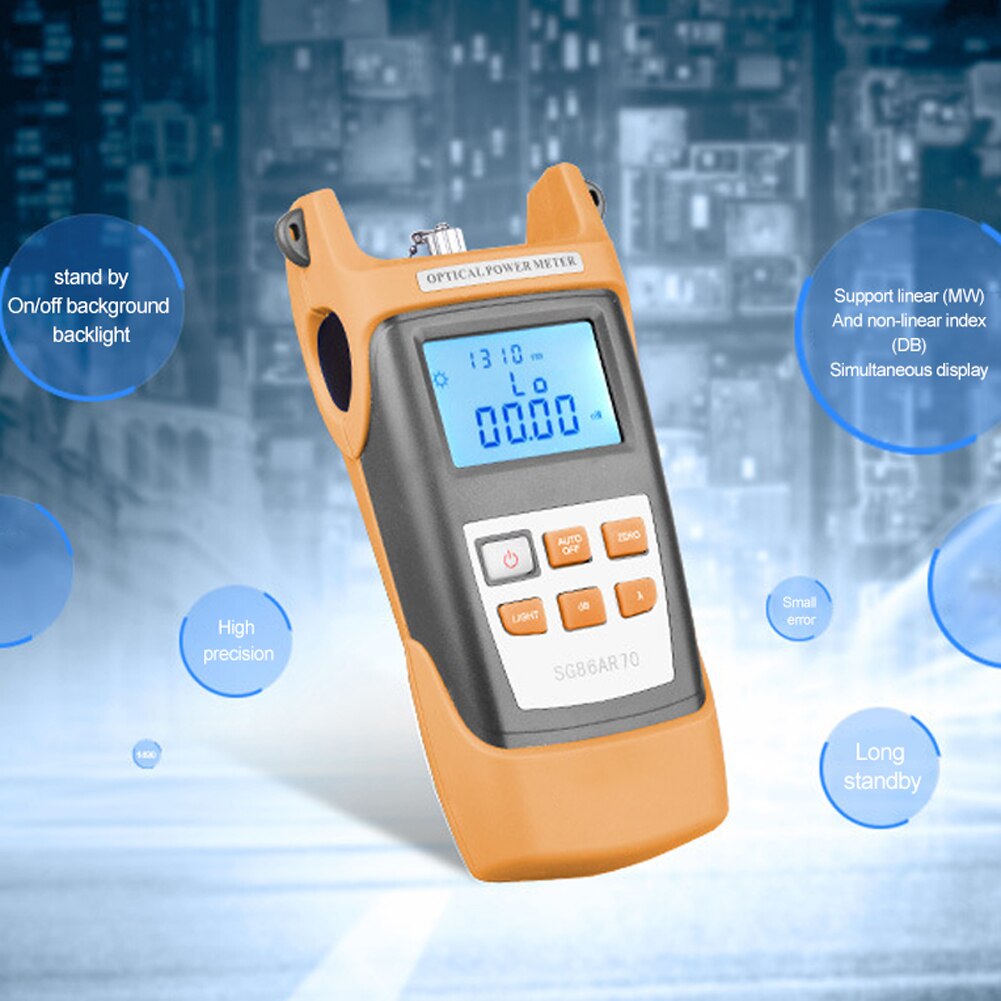 Draagbare Lcd-scherm Handheld Optische Power Meter 7 Testen W-Ave Lengte-70 ~ + 3dBm Fiber optische Tester Utility Tool