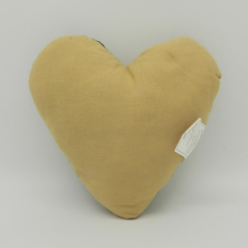 Primitivas almohada bordada con forma de corazón de caída en el amor con acento decorativo de hojas de ramita. 10x10 pulgadas
