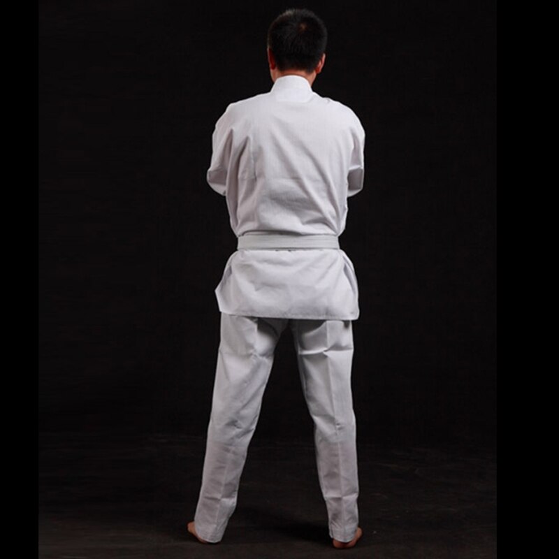 White Collar Taekwondo Uniform Dobok Children Adult Clothes Karate Judo Suit TKD Training Clothing Long Sleeve Coat