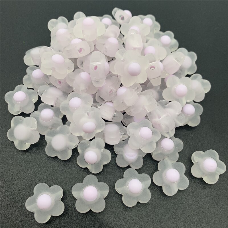 15pcs/Lot 17mm Acrylic Spaced Beads Transparent Flower Shape Beads For Jewelry Making DIY Necklace Earrings Accessories