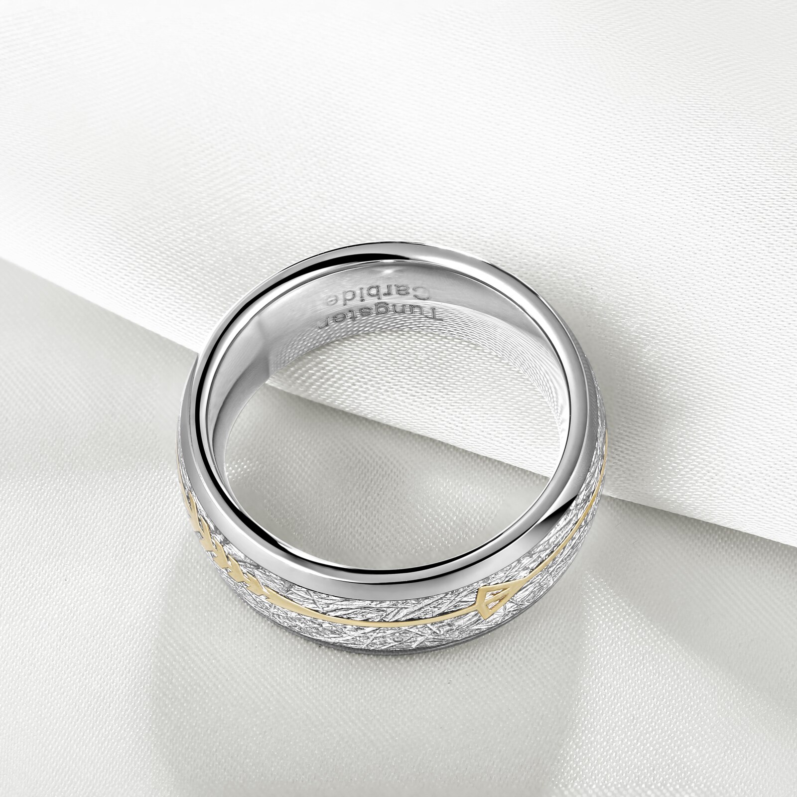 Newshe charme anéis para homem carboneto de tungstênio design exclusivo enche 8mm banda casamento chanfrado borda trx082