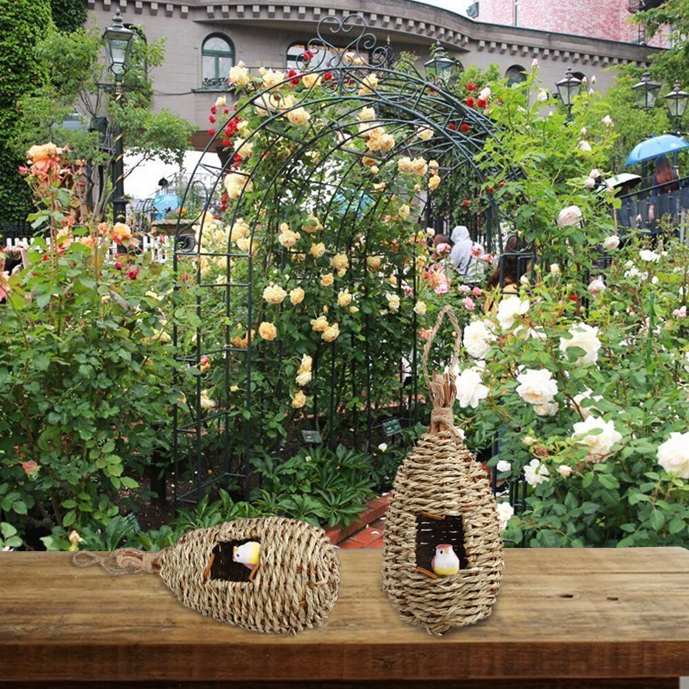 Schattig kolibriehuisje handgevlochten mandje kolibriehuisjes nest klein vogelhuisje om buiten op te hangen