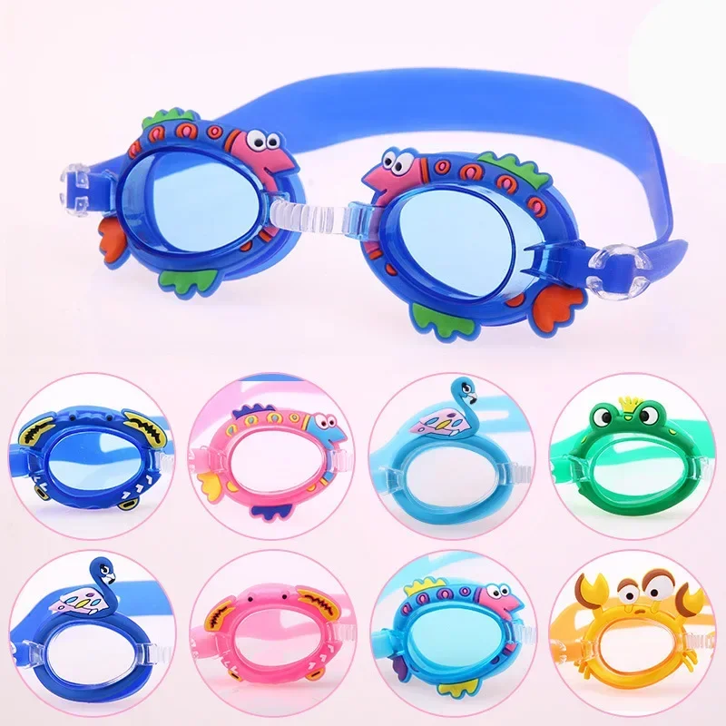 Lunettes de natation en silicone pour enfants, bandages souples réglables, élastiques et étanches, équipement de piscine pour filles, dessin animé mignon