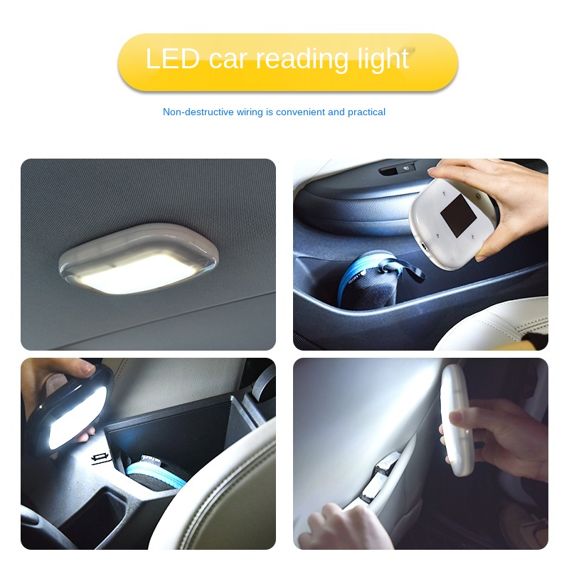 Luces de techo para coche, 10 LED, luz de lectura nocturna, carga USB, lámpara de cúpula magnética, lámpara para maletero, luz decorativa, luz interior para coche