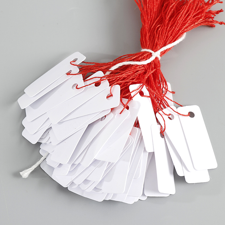100pcs 3X1.2CM minisize Color plastic sheet tag/PVC plastic card blank Waterproof tag STOCK/Jewelry/watch/Trinket tag: white