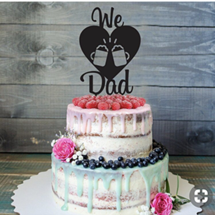 Super papá Topper para tarta de feliz cumpleaños padre acrílico decoración para postres y pasteles para papá es el mejor cumpleaños adornos para la parte superior de una tarta de: F