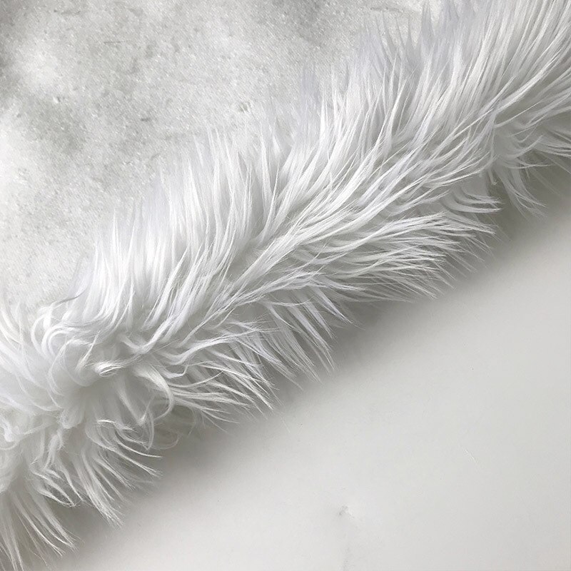 Faux fur white thick plush spot home textile fabric home textile carpet floor mat pillow cushion fabric