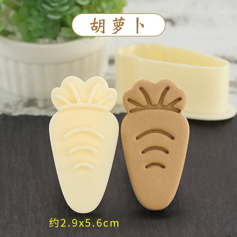 Huisdier Biscuit Mold Cartoon Kat Poot Hond Bone Kip Been Kleine Vis Zelfgemaakte Hond Snack Diy Bakvorm Pla Plastic cookie Cutter: Carrot
