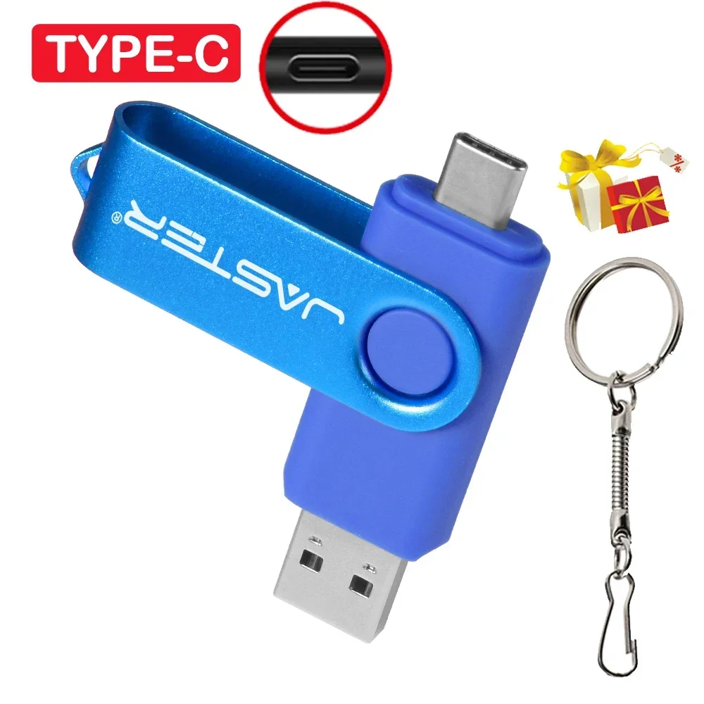 Pendrive USB TYPE-C 128MB (nie GB) Prawdziwa pojemność Pen Drive 64GB Bezpłatny brelok do kluczy Pamięć USB Prezent Czerwony U Dysk Niebieski 1G 2G 4G 8G: Czerwony / 128 m
