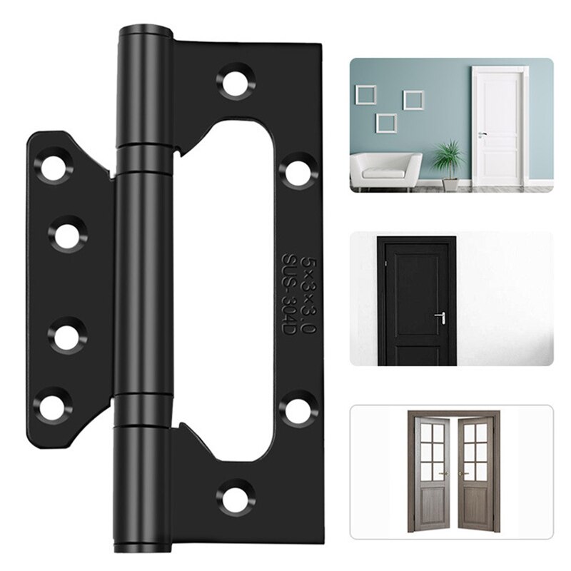 Slot-free Stainless Steel Hinge Thickened Door Hardware Silent Bearing 4 inch/5 inch flat hinge