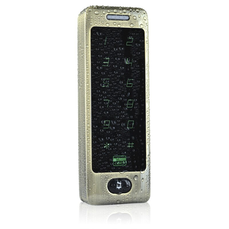 5YOA RFID Toegangscontrole Waterdicht 125 khz Touch Toetsenbord Deur Access Control System met KDL Metal Case Shell Backlight Toetsenbord: flat Green
