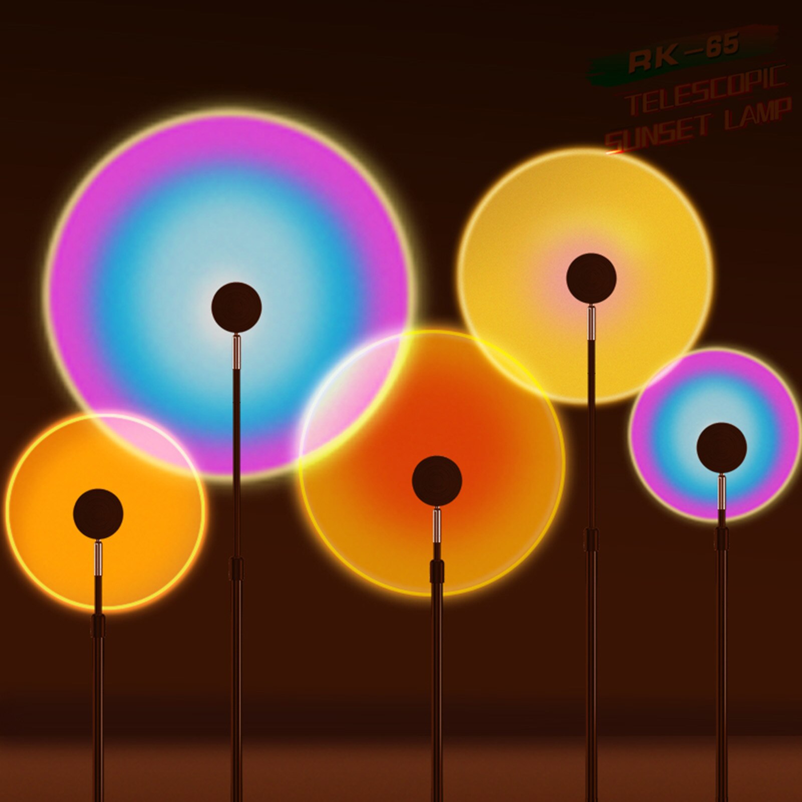 Retractable Sunset Lamp Sunset Lamp Floor Lamp Live Broadcast Sun Never Sets Projection Sunset Atmosphere Lamp