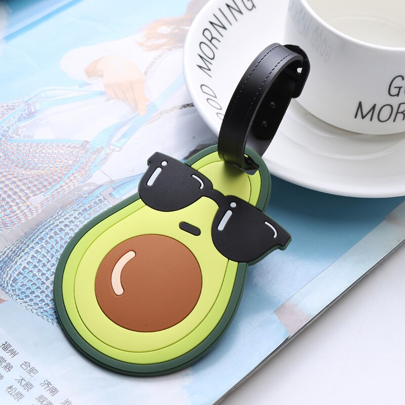 Avocado Unicorn Travel Accessories Cartoon Silicone Gel Luggage Tag Suitcase ID Address Holder Boarding Tag Portable Label Cover: 4