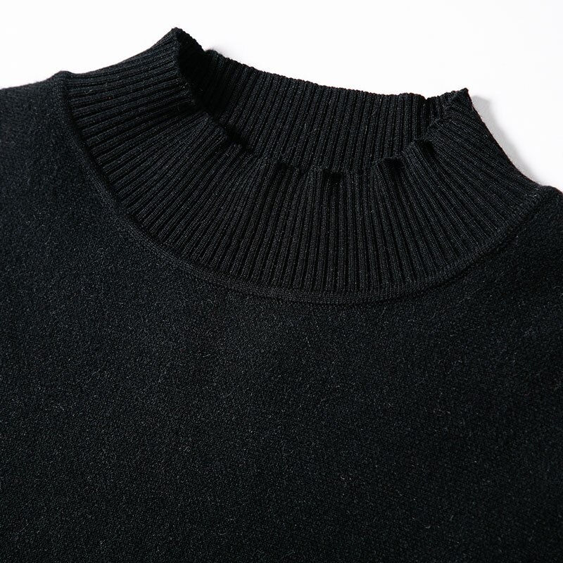 Kvinner vårsvart poncho julegenser med rund hals genser kappe batwing gensere dame cape coat