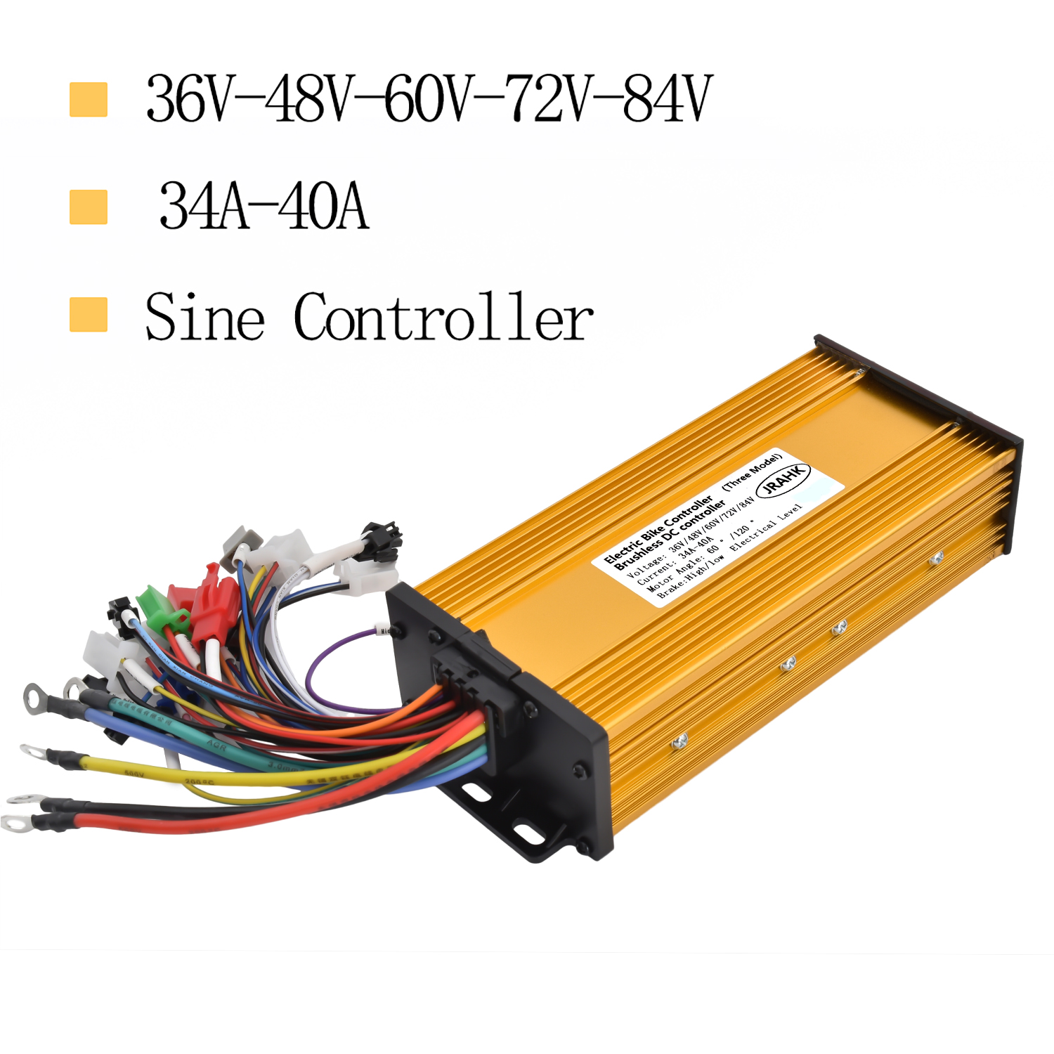 JRAHK Electric Bicycle 60V 2000W Controller 48V 1000W Sine Controller 48V 1500W 60V 1500W Controller 72V BLDC Controller For