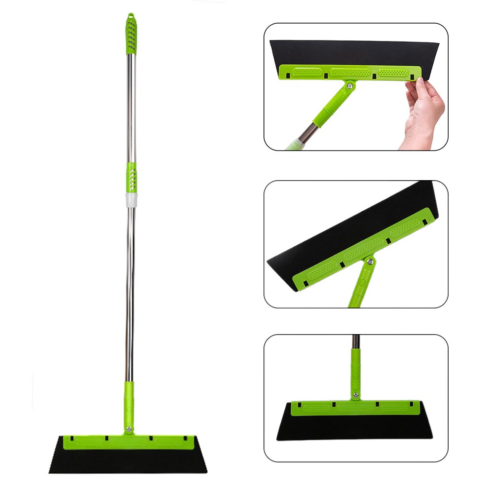 Long Handle Cleaning Brush Window Cleaner Glass Squeegee Telescopic Rod Rotating Head With Cleaning Cloth Rubber Wiper
