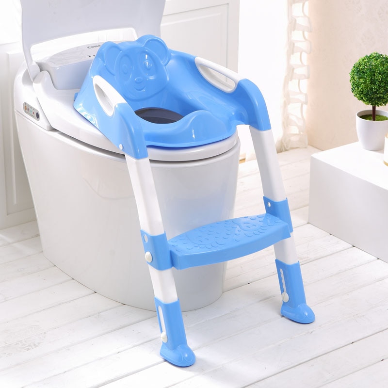 Baby potte træningssæde børns potte baby toilet sæde med justerbar stige baby toilet træning klap sæde bærbar u