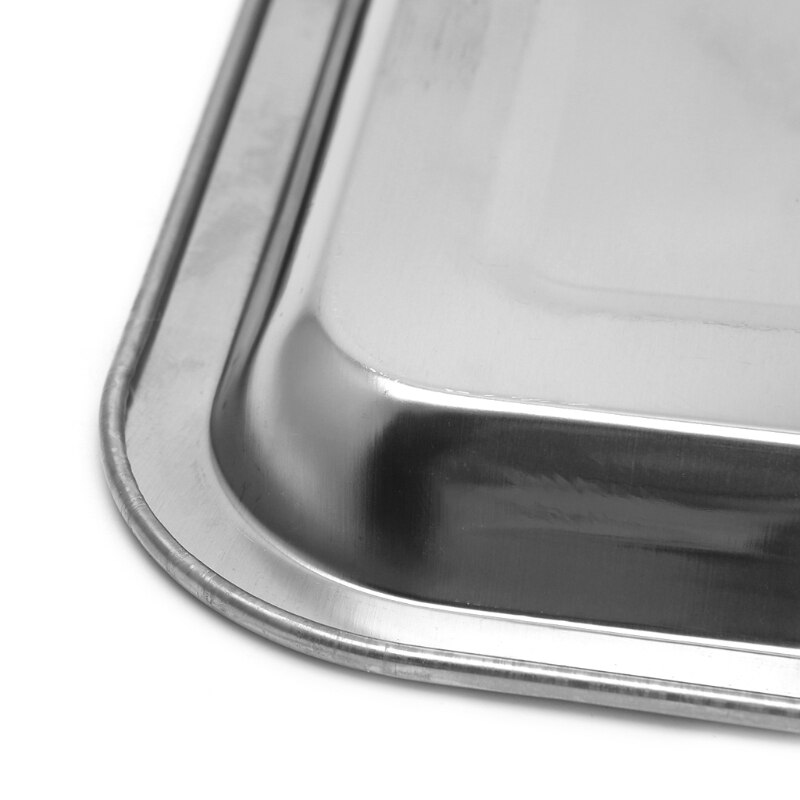 Stainless Steel Rectangular Plate Barbecue Grilled Fish Tray BBQ Food Container