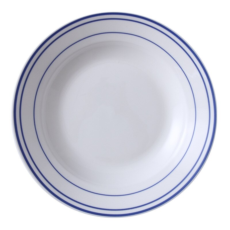 Line Ceramic Plates Nordic Breakfast Dessert Cake Pasta Bread Personality Simple Home Restaurant Durable Deep Plates