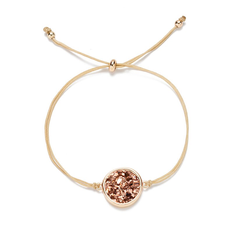 Ronde Druzy Drusy Armband Faux Hars Druse Stone Verstelbare Touw Koord Armband Sieraden voor Vrouwen/Vriendin: 5