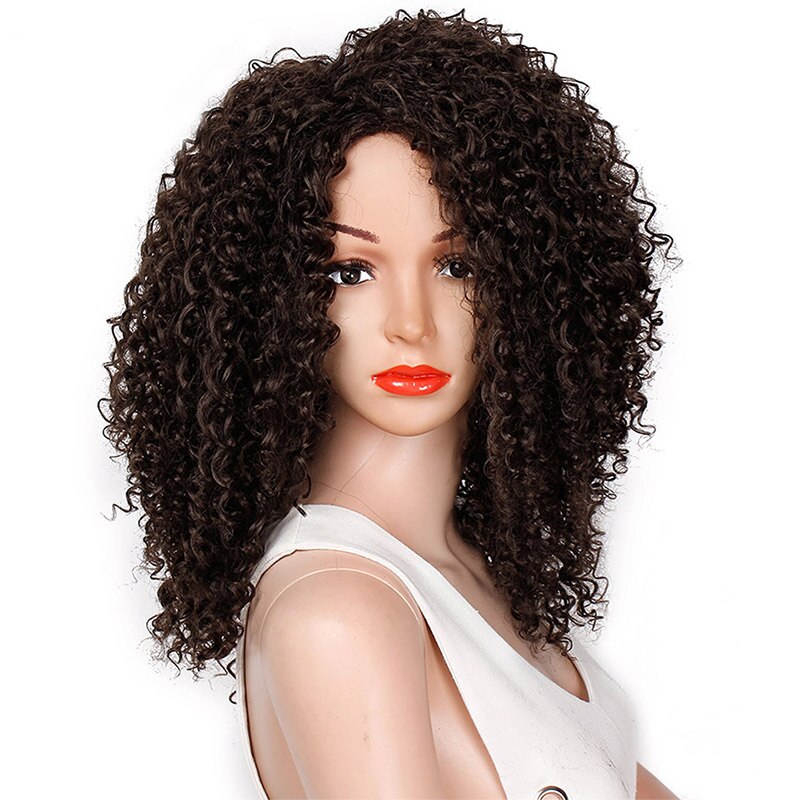 14 tommer kort afro paryk brun syntetisk kinky krøllede parykker til kvinder 10 farver ombre fluffy afrikansk amerikansk naturlig sort hår