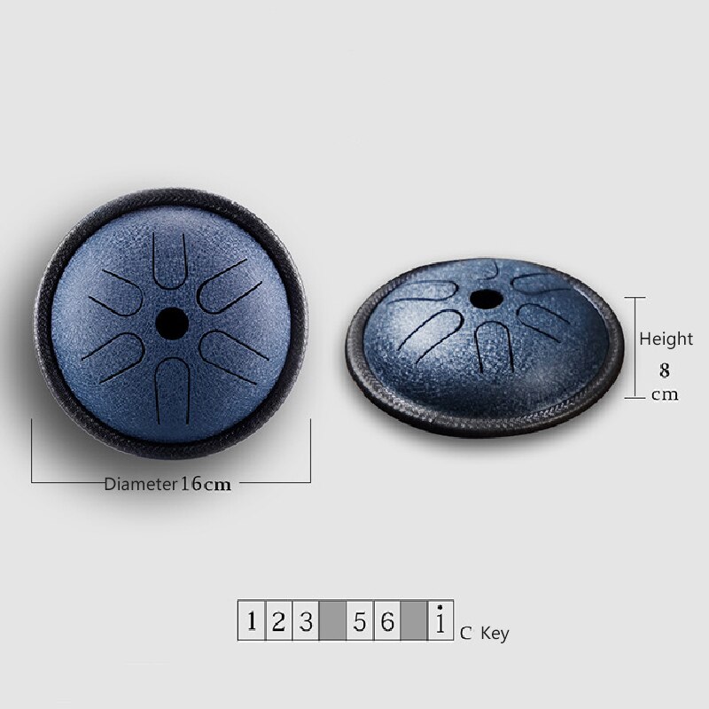 Tongue Drum Steel 5.5 Inch 6 Note Percussion Musical Instruments Hand Pan Tank Drum with Carry Bag Drumsticks for Beginner