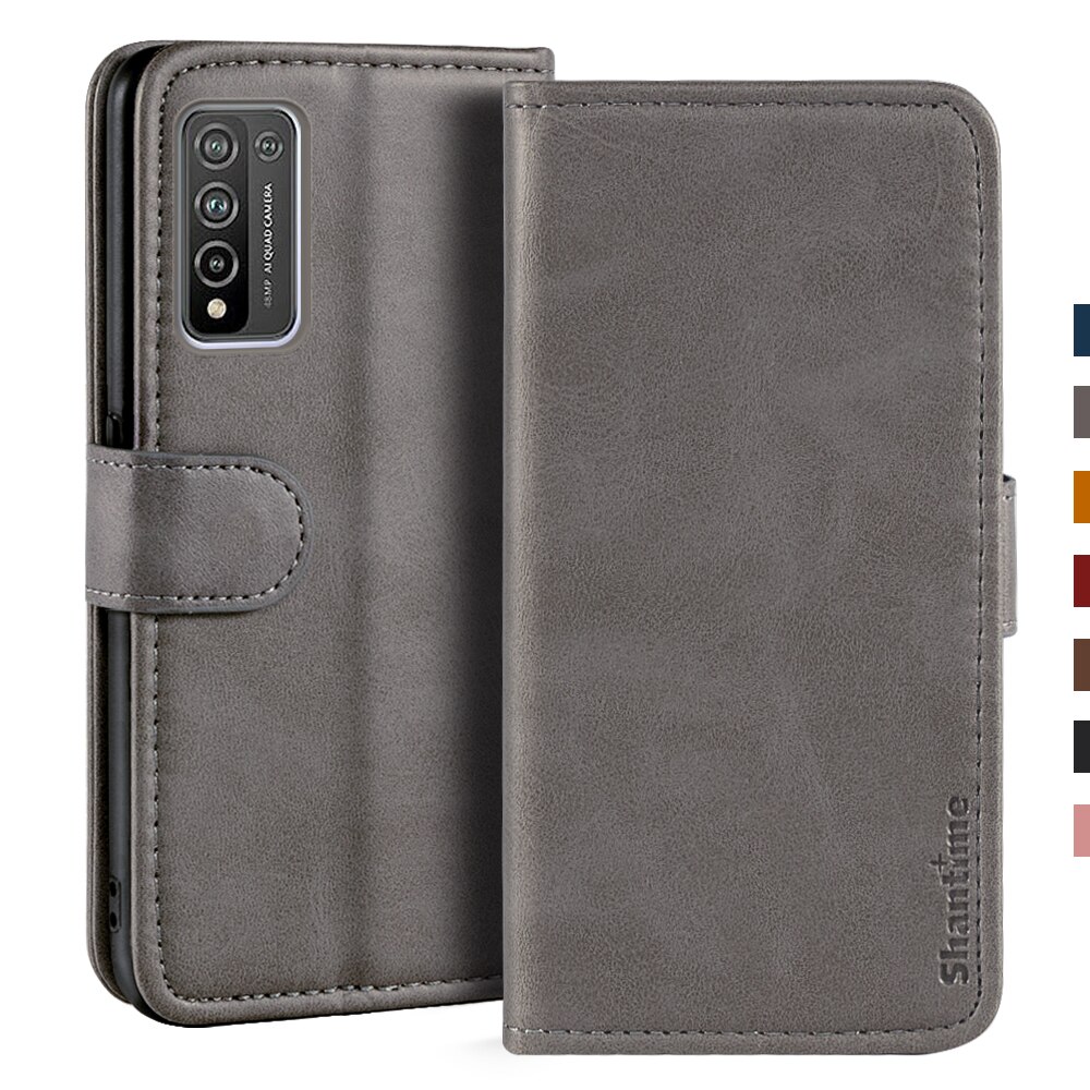 Sprawa dla Huawei Honor 10X Lite przypadku magnetyczny portfel skórzany pokrowiec dla Huawei Honor 10X Lite stojak Coque przypadki telefonów: szary