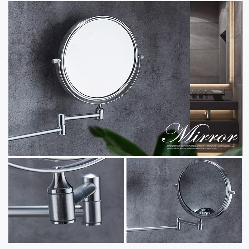 Adjustable Bathroom Makeup Mirror Wall Folding Arm Extend Vanity Magnifying Double Sided Make up Mirror