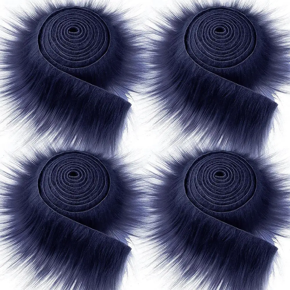 Ruban en Fausse Fourrure de 1.5m, Rouleau de Tissu à Rayures en Peluche, Coupe Moelleuse pour Costume d'Hiver, Artisanat de Bricolage: Orange