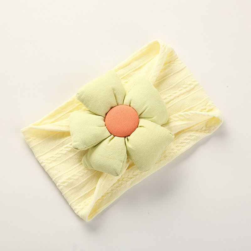 Floral Baby Girl Headbands Baby Hair Accessories Toddler Girls Bows Baby Girl Items: Light Yellow
