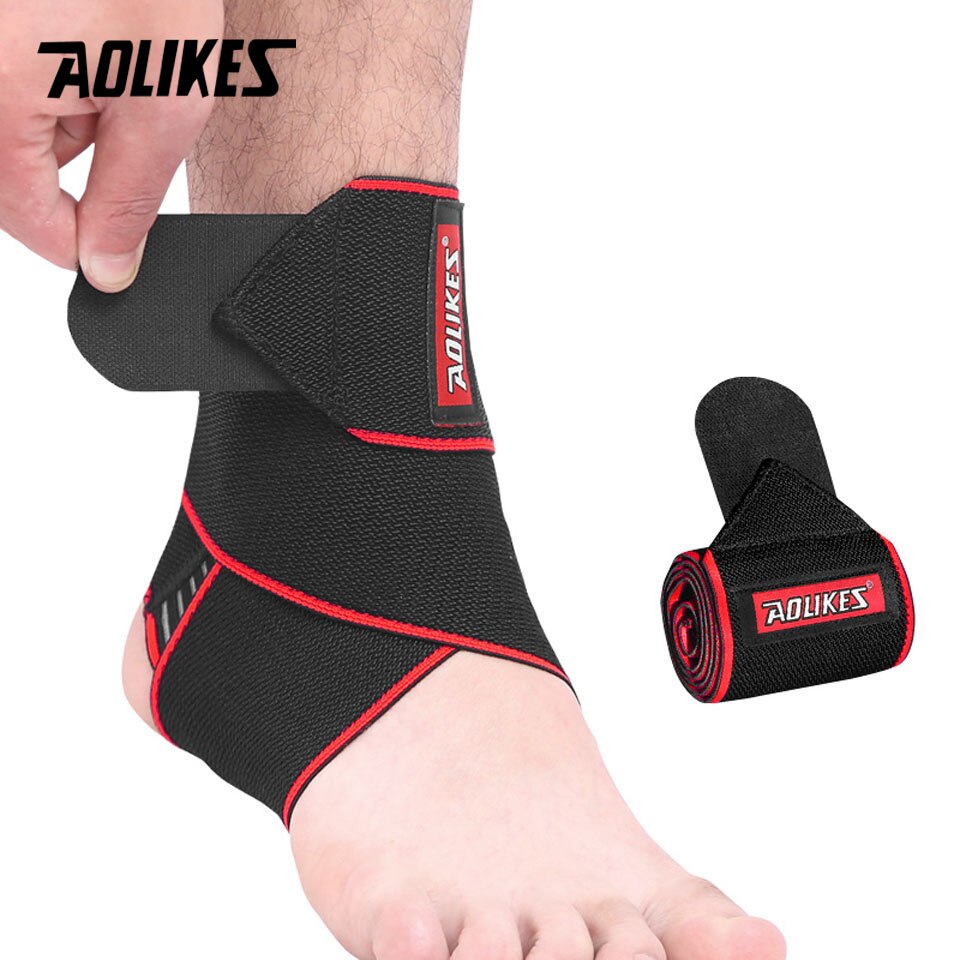 AOLIKES-tobillera deportiva antideslizante, Protector elástico ajustable, 1 unidad: Red