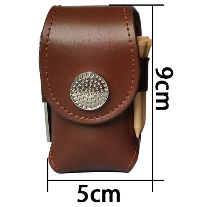 Golf Ball Bag Holder Clip Leather Waist Pack Utility Pouch Golf Training Aids with Ball Golf Accessories