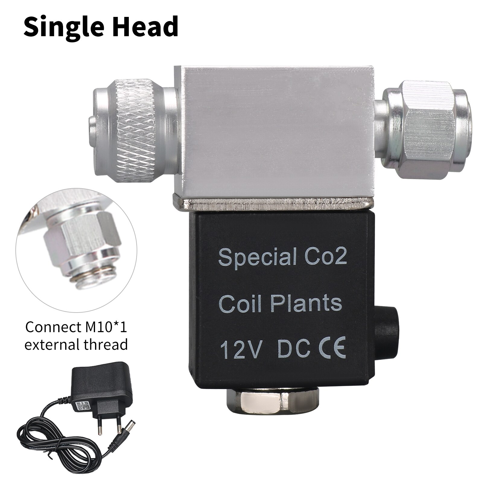 CO2 Magneetventiel Dc 12V Output Aquarium CO2 Regulator Systeem Elektrische Lage Temperatuur Magnetische Valve Voor Aquarium Aquarium: Single head EU plug