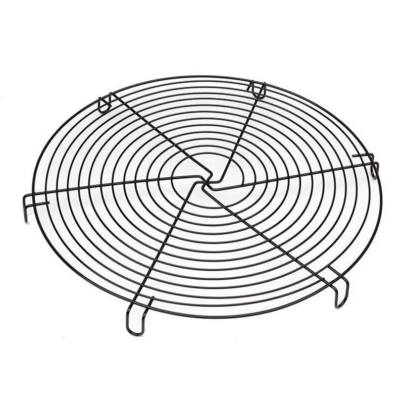 Nonstick Cake Cooling Rack Stainless Steel Cooling Grid Wire Tray Round Cookies Biscuits Bread Baking Tray Bakeware Tools: black