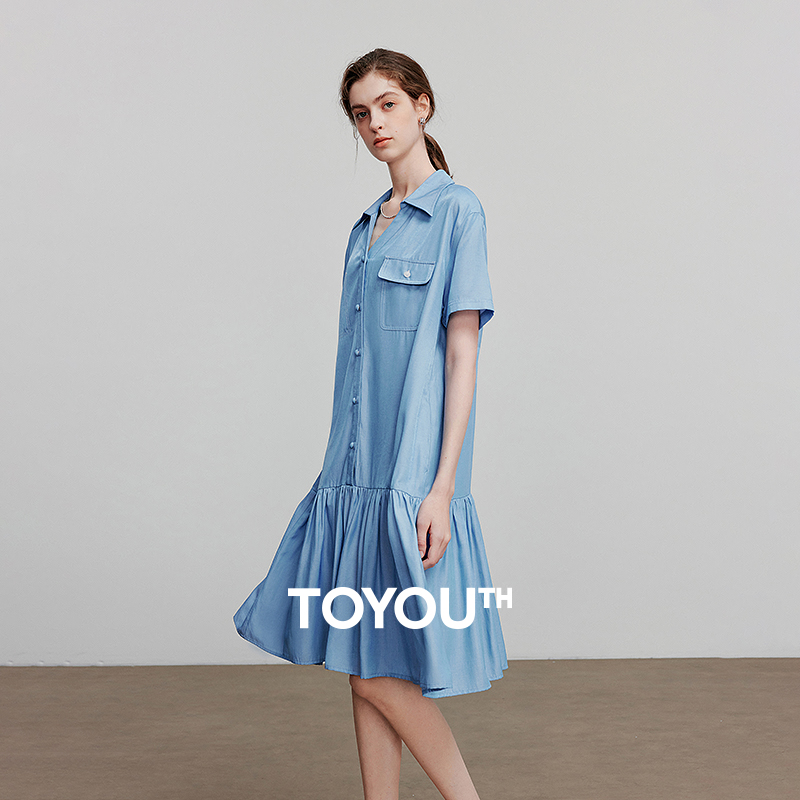 TOYOUTH Women Dress Summer Short Sleeve Casual Dress 8529059