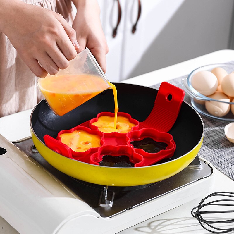 1Pcs Silicone Non Stick Fantastische Ei Pannenkoek Maker Ring Keuken Bakken Omelet Mallen Flip Fornuis Ei Ring Mold