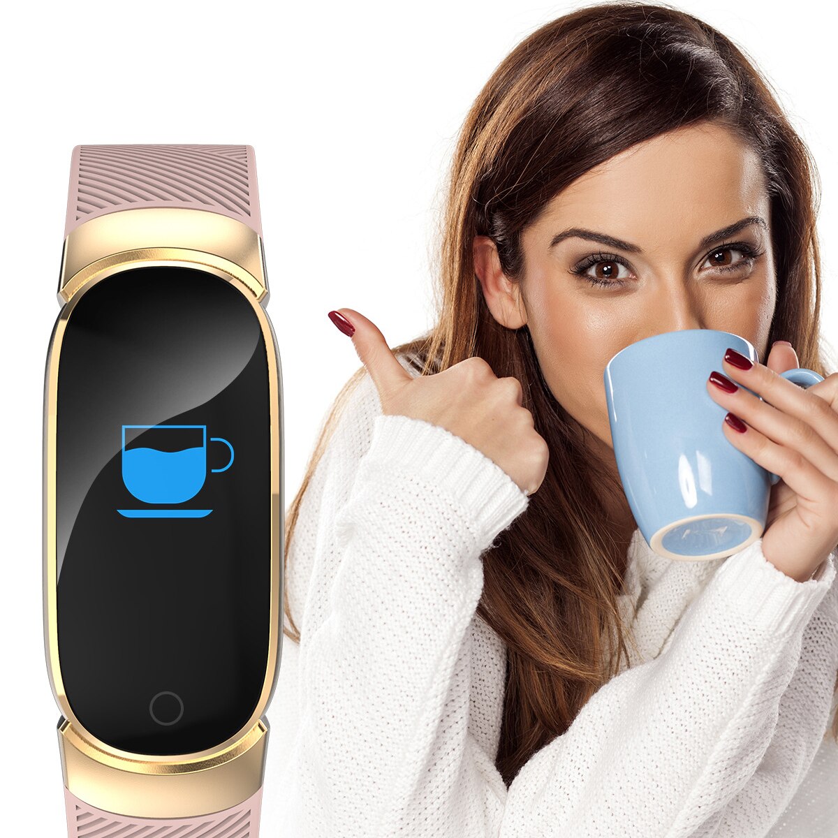 Slimme armband, waterdichte fitnesstracker, gezondheidsmonitor, slimme polsband, slimme bandmonitor, gezondheidsarmband