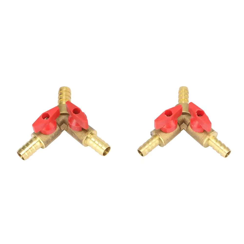 8mm 10mm tuyau barbe en forme de Y à trois voies en laiton arrêt robinet à tournant sphérique raccord de tuyau adaptateur pour carburant gaz eau huile Air 1 Pc