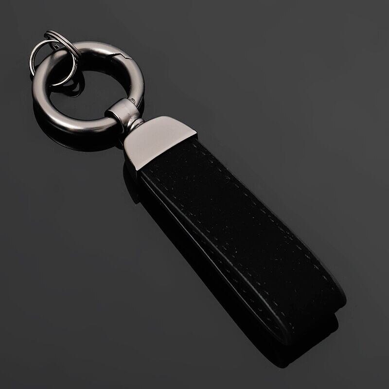 LLavero de cuero de ante para Mercedes Benz, llaveros de lujo con hebilla circular de cuero, rojo, azul y negro, para el coche: black
