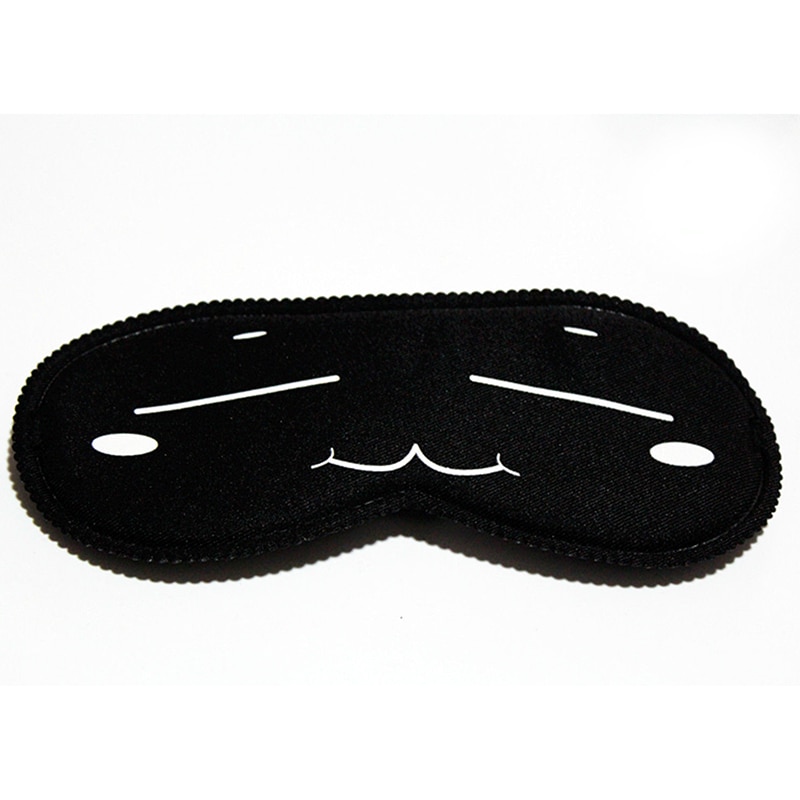 Cute black mask cartoon pattern sleeping eye mask Eyeshade Cover Shade Eye Patch girls Portable Blindfold Travel Eyepatch