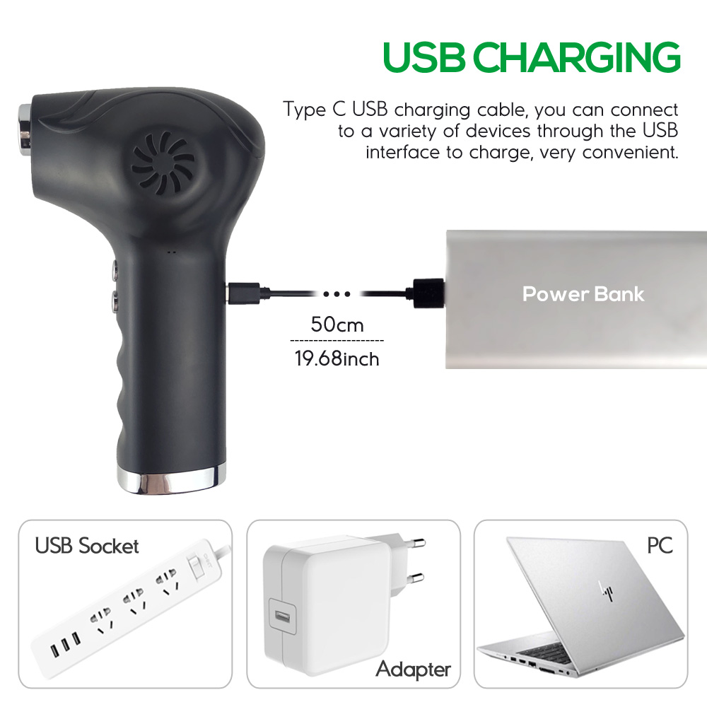 Draadloze Air Duster 6000/10000Mah Gecomprimeerd Usb Dust Blower Oplaadbare Kan Stofdoek Voor Toetsenbord Camera Cleaning