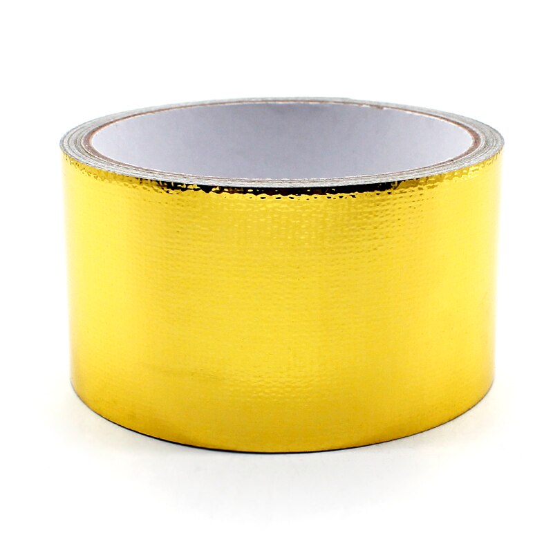 DEFT-Cinta decorativa para tubo de escape de coche, papel de aluminio de color dorado, cinta de envoltura de protección térmica dorada
