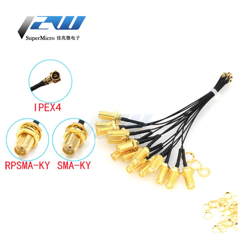 5-stück SMA / RP-SMA weibliche zu MHF4 IPEX IPX RF stecker Zopf kabel für Mini 0,81mm PCI karte intel WIFI Bord 10cm 15cm 20cm 30cm