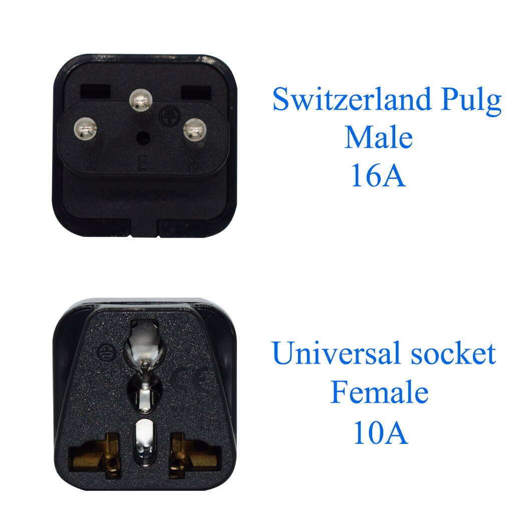 Jorindo Draagbare Universele Plug Naar Zwitserland (Geaard Type-J) Plug Adapter Stopcontact Travel Converter