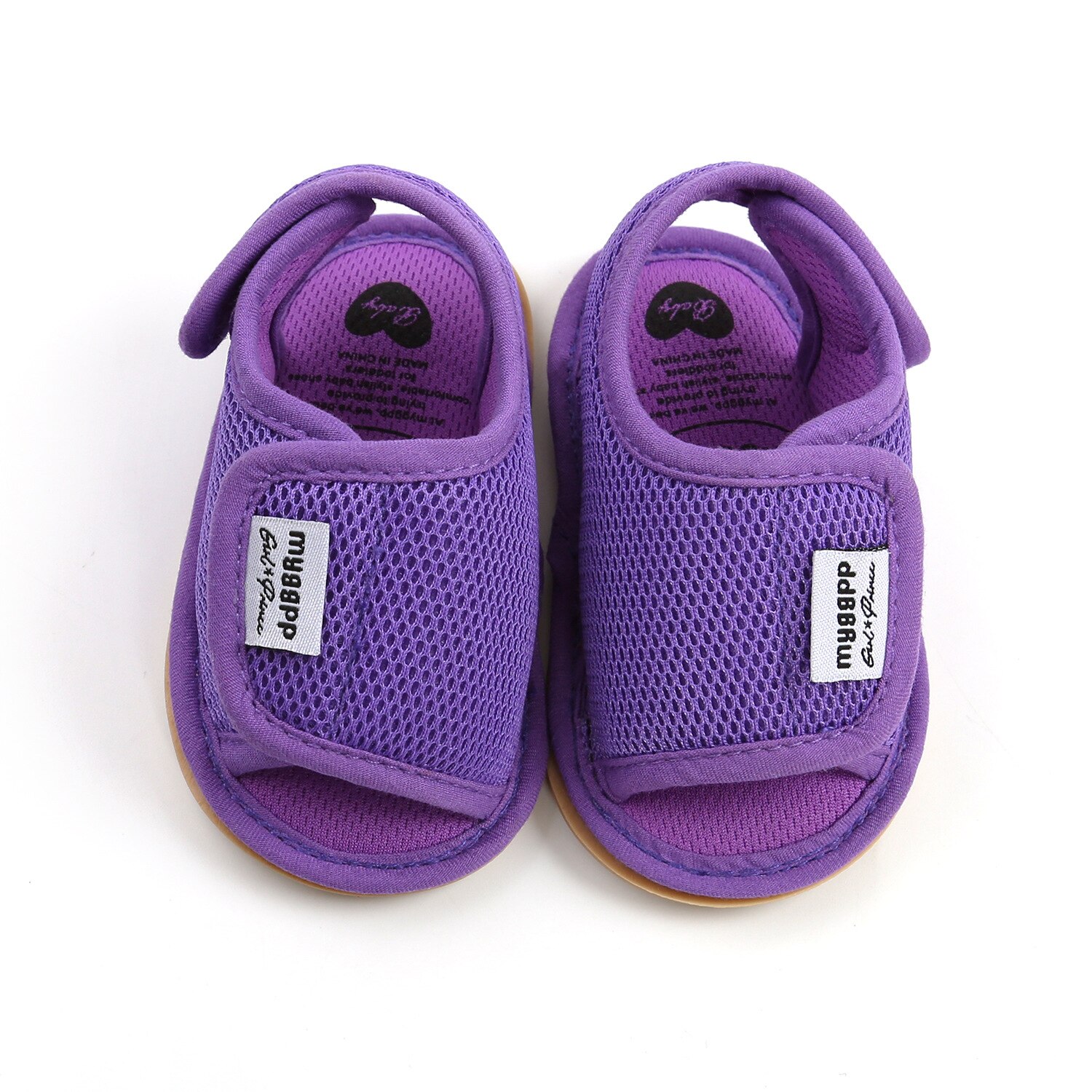 Sandales pour -né garçon et fille, chaussures d'été pour les premiers pas des enfants, semelles plates et souples, antidérapantes, pour les tout-petits de 0 à 18 mois: purple / 11cm