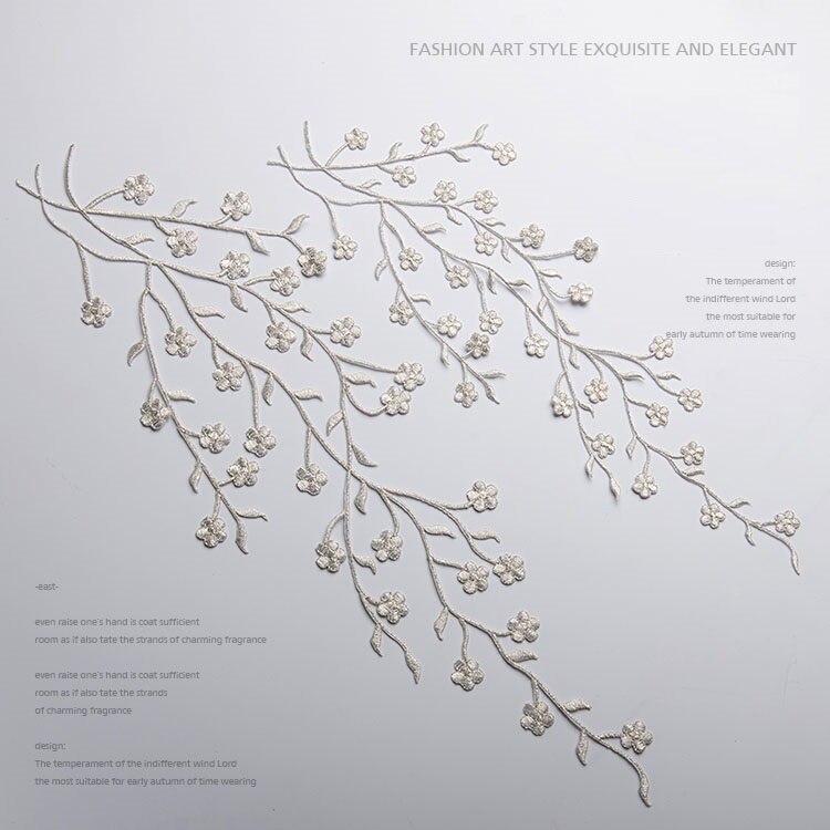 Lace Applique Fabric Flower Embroidered Patches DIY Sewing Applique Embroidery for Clothes Embroidered Patches Iron On