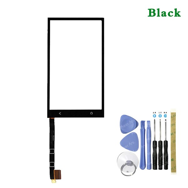 Reemplazo de 4,7 "para HTC One M7 Sensor de Digitalizador de pantalla táctil Panel de lente de vidrio exterior: black With Tool
